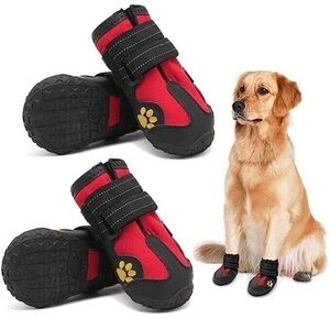PK.ZTopia Dog Boots Waterproof Rain Boots Dog Booties Reflective Rugged size 8